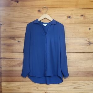 J. Jill Navy Button-Down Shirt S